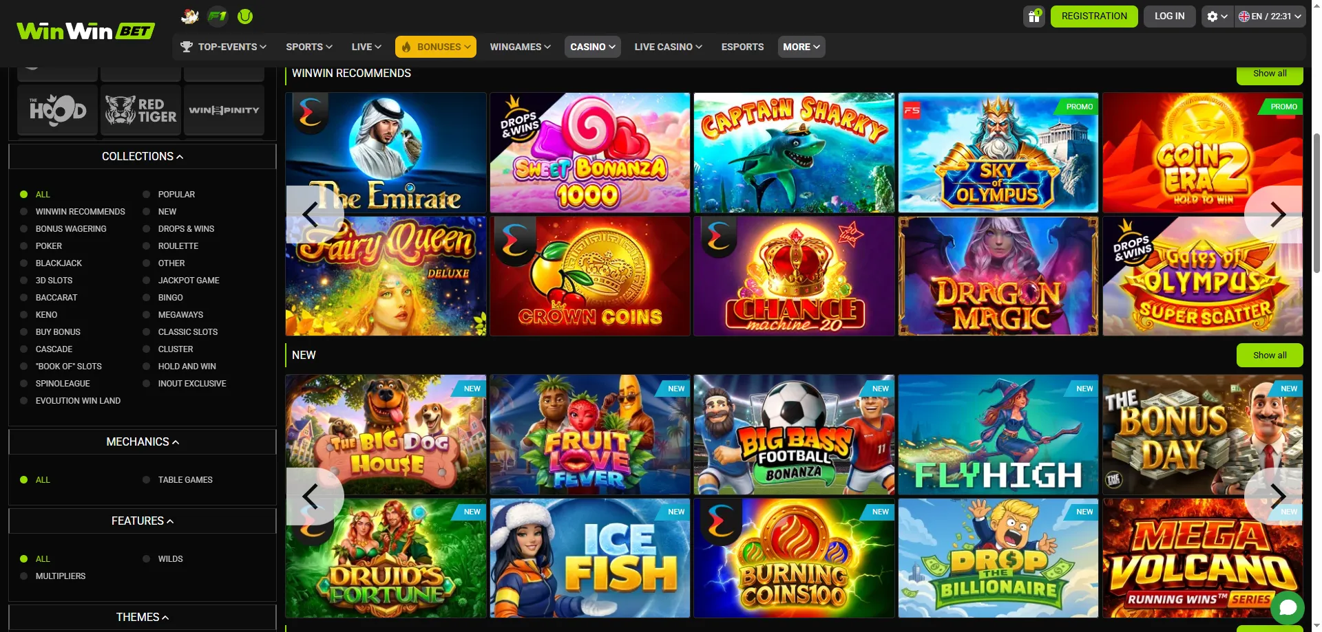 Machines &agrave; sous WinWin Bet &mdash; plus de 5 000 jeux certifi&eacute;s iTechLabs
