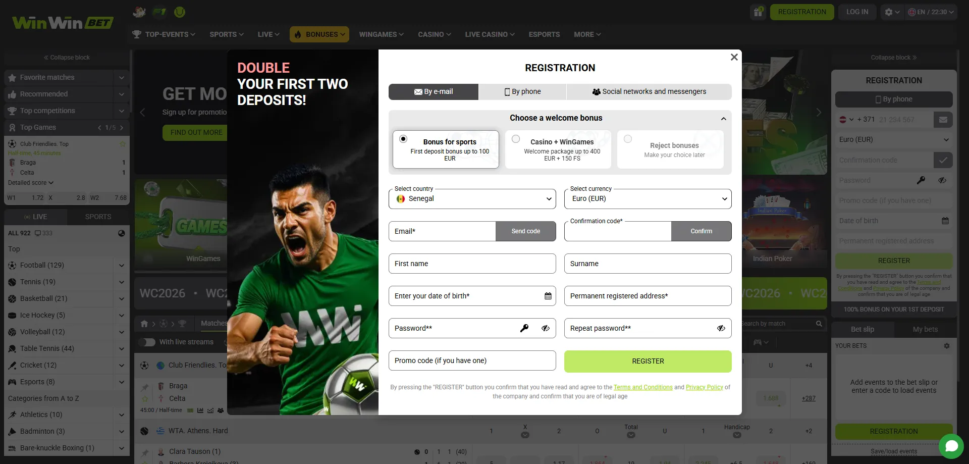 Inscription WinWin Bet Cameroun &mdash; cr&eacute;er un compte en quelques &eacute;tapes