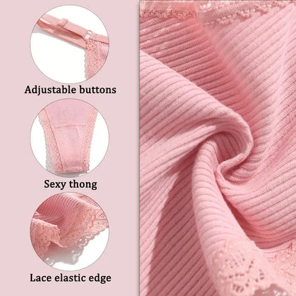 Lot de 10 strings sexy en coton pour femme avec dentelle