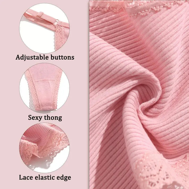 Lot de 10 strings sexy en coton pour femme avec dentelle