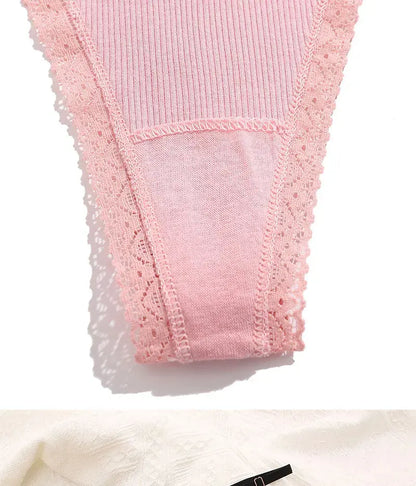 Lot de 10 strings sexy en coton pour femme avec dentelle