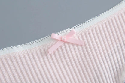 Lot de 5 string en coton pour femmes couleur unie taille basse