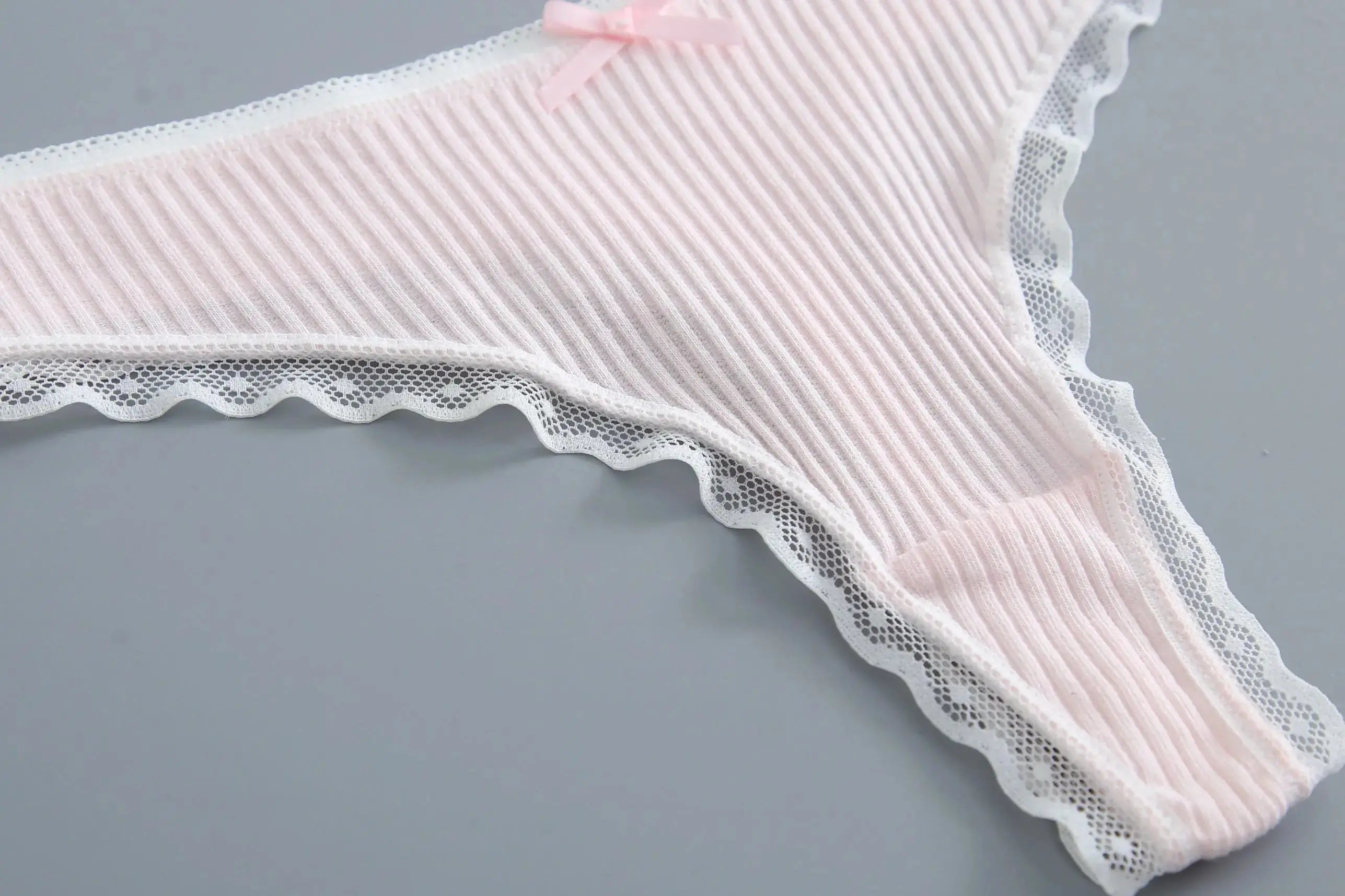 Lot de 5 string en coton pour femmes couleur unie taille basse