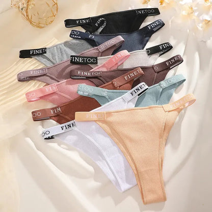 Lot de 7 culottes sexy en coton pour femme taille basse