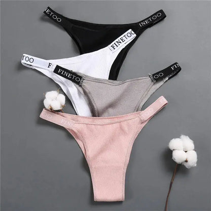 Lot de 7 culottes sexy en coton pour femme taille basse