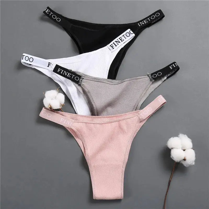 Lot de 7 culottes sexy en coton pour femme taille basse