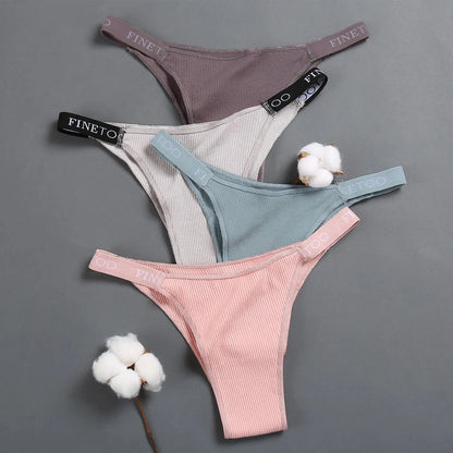 Lot de 7 culottes sexy en coton pour femme taille basse