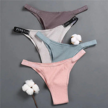 Lot de 7 culottes sexy en coton pour femme taille basse