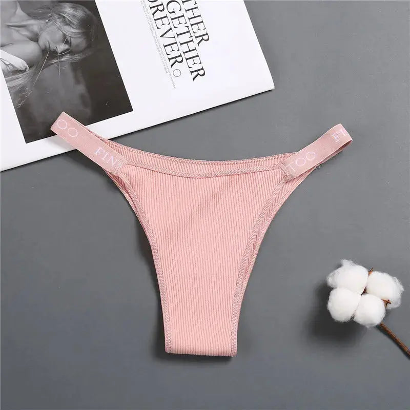 Lot de 7 culottes sexy en coton pour femme taille basse