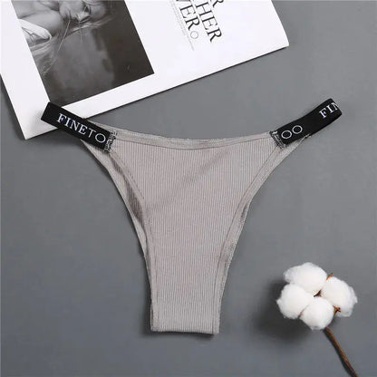 Lot de 7 culottes sexy en coton pour femme taille basse