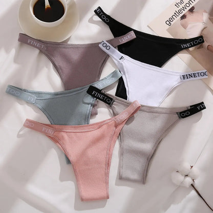 Lot de 7 culottes sexy en coton pour femme taille basse