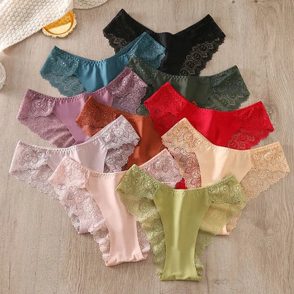 Lot de 6 slips en dentelles sexy pour femme repirante