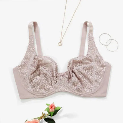 Soutien-gorge à armature couleur unie en dentelle floral