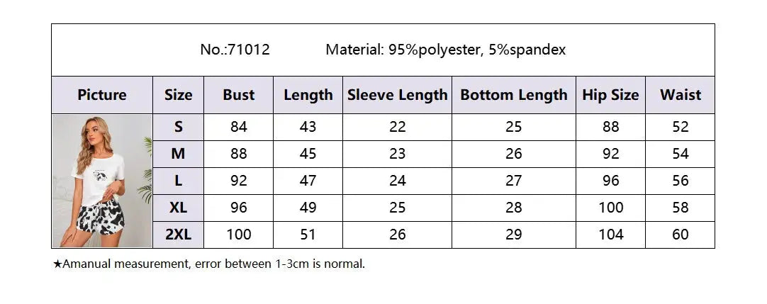 Pyjama 2 pièces imprimé léopard pour femme manches courtes