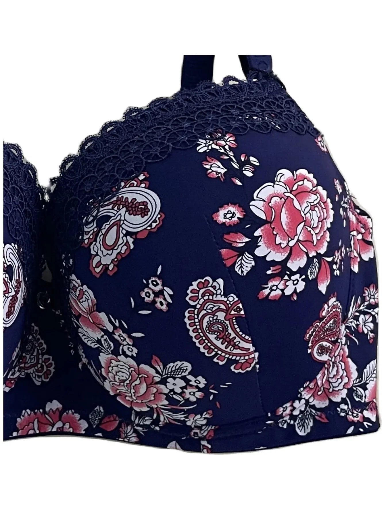 Soutien gorge avec anneau en acier bonnet D florale