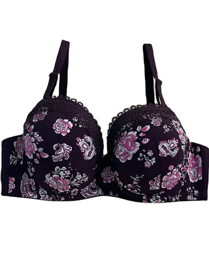 Soutien gorge avec anneau en acier bonnet D florale