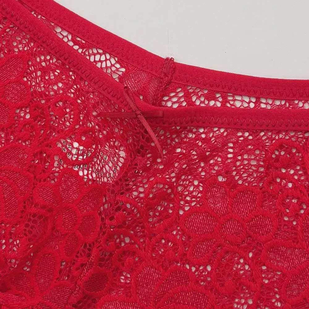Moonflame 5 PCS Women Briefs Sexy Full Lace Panties Hollow Out Low-waist Female Shorts Soft Solid Color Breathable Underwear Boutique de Lingeries et Accessoires Annie