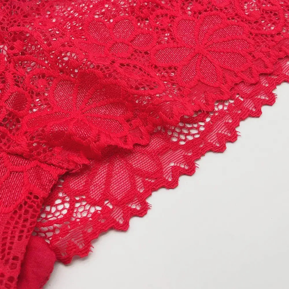 Moonflame 5 PCS Women Briefs Sexy Full Lace Panties Hollow Out Low-waist Female Shorts Soft Solid Color Breathable Underwear Boutique de Lingeries et Accessoires Annie