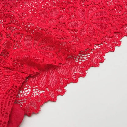 Moonflame 5 PCS Women Briefs Sexy Full Lace Panties Hollow Out Low-waist Female Shorts Soft Solid Color Breathable Underwear Boutique de Lingeries et Accessoires Annie