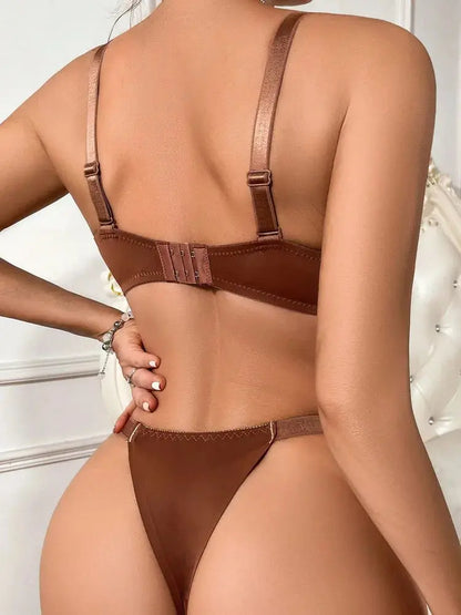 Ensemble de Lingerie Sexy couleur unie