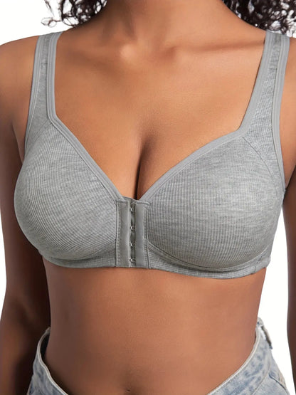 Soutien-gorge sans armatures couleur unie bonnets fixes