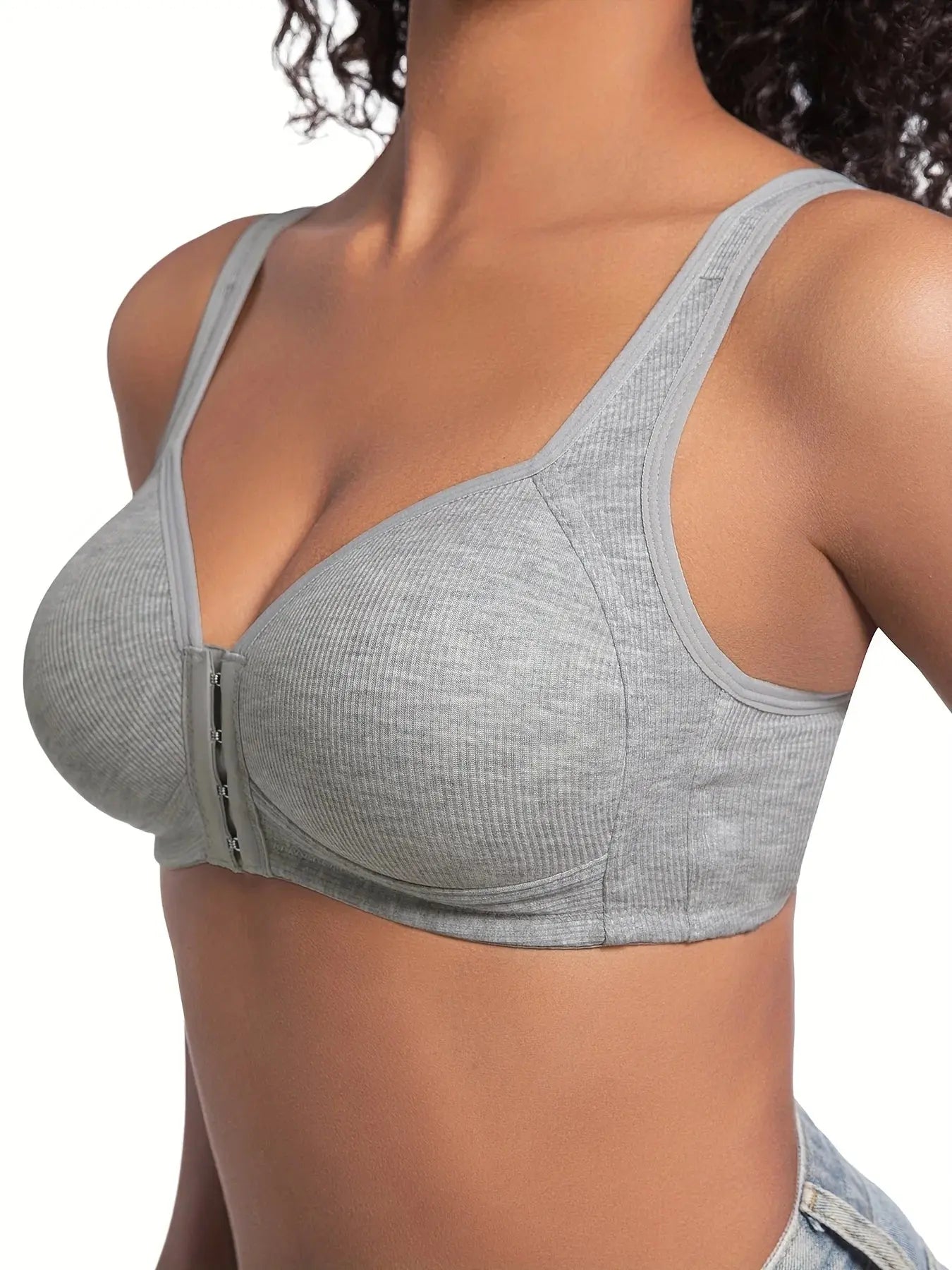 Soutien-gorge sans armatures couleur unie bonnets fixes
