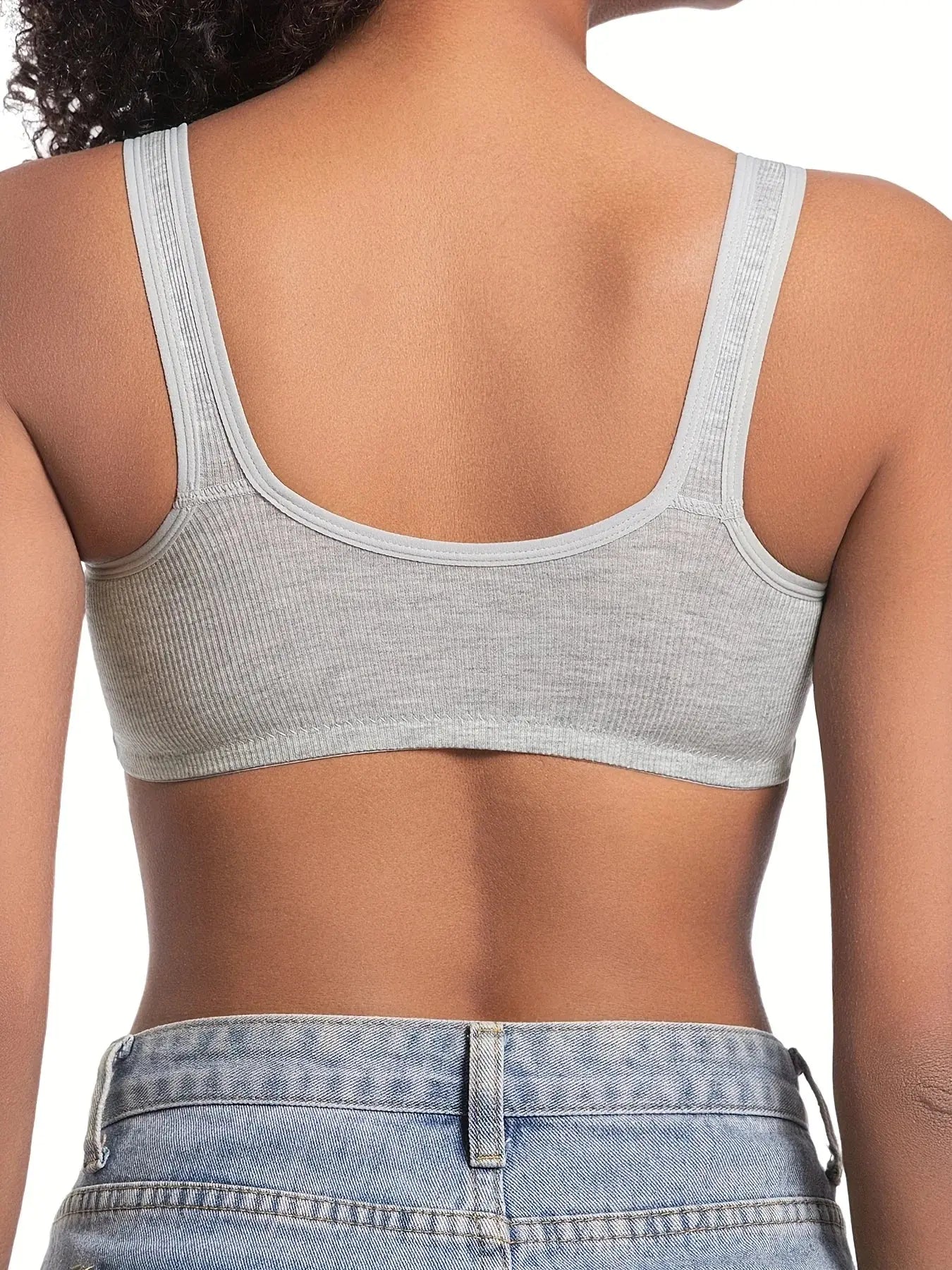 Soutien-gorge sans armatures couleur unie bonnets fixes