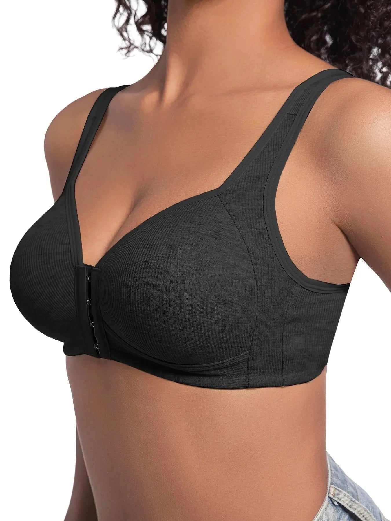 Soutien-gorge sans armatures couleur unie bonnets fixes
