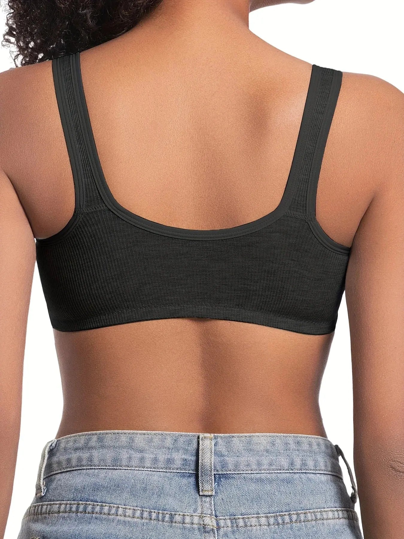 Soutien-gorge sans armatures couleur unie bonnets fixes