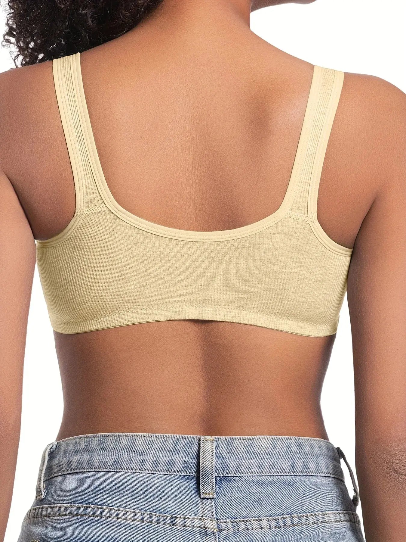 Soutien-gorge sans armatures couleur unie bonnets fixes