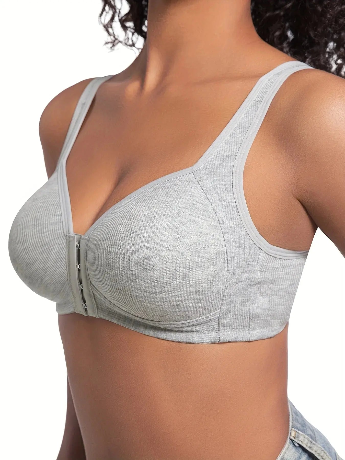 Soutien-gorge sans armatures couleur unie bonnets fixes