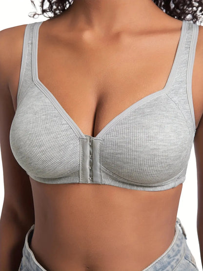 Soutien-gorge sans armatures couleur unie bonnets fixes