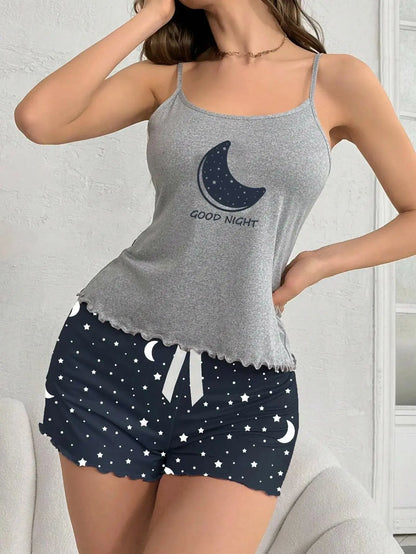 Pyjama deux pièces pour femme imprimé étoilé