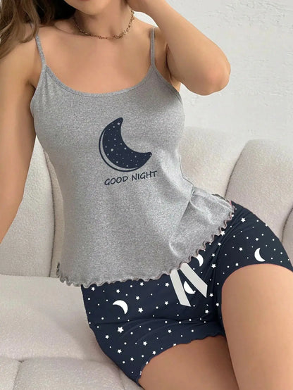 Pyjama deux pièces pour femme imprimé étoilé