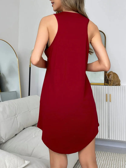 Chemise de nuit sans manches pour femmes