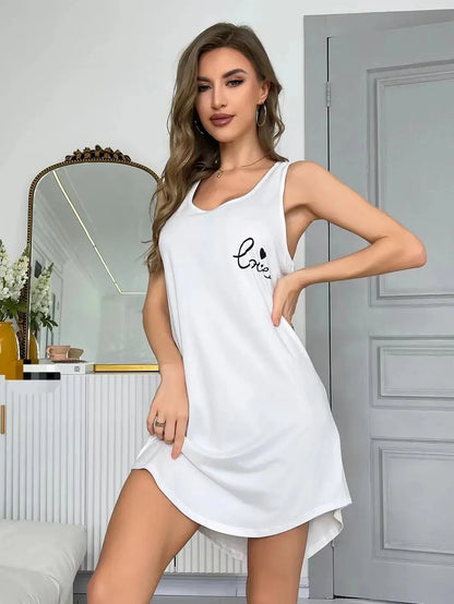 Chemise de nuit sans manches pour femmes